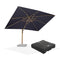 PURPLE LEAF Wood Grain Patio Umbrella with Base, Large Cantilever Umbrella for Garden