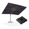 PURPLE LEAF Wood Grain Patio Umbrella with Base, Large Cantilever Umbrella for Garden