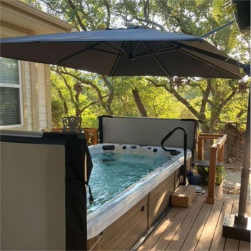 low profile patio umbrella base Steel Plate Cantilever Umbrella Base