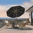PURPLE LEAF Patio Market Umbrella Aluminum Outdoor Table Umbrella with Wood Color