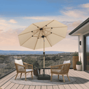 PURPLE LEAF Patio Market Umbrella Aluminum Outdoor Table Umbrella with Wood Color