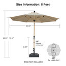 PURPLE LEAF Patio Market Umbrella Aluminum Outdoor Table Umbrella with Wood Color