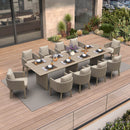 PURPLE LEAF Sanori Outdoor Dining Set Luxury Aluminum Patio Table and Dining Chairs Set with  Olefin Fabric Cushions and Pillows for Deck Garden