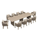 PURPLE LEAF Sanori Outdoor Dining Set Luxury Aluminum Patio Table and Dining Chairs Set with  Olefin Fabric Cushions and Pillows for Deck Garden
