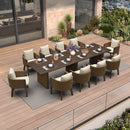 PURPLE LEAF Sanori Outdoor Dining Set Luxury Aluminum Patio Table and Dining Chairs Set with  Olefin Fabric Cushions and Pillows for Deck Garden