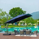 PURPLE LEAF Outdoor Patio Umbrella with Base, Garden Pool Umbrella, Navy Blue