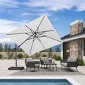 Clearance - PURPLE LEAF OPEN BOX Square Tiltable Patio Umbrella with Lights