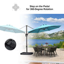 PURPLE LEAF Affordable Outdoor Umbrella with Base, Round Cantilever Umbrella for Garden