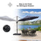 PURPLE LEAF Outdoor Patio Umbrella with Base, Garden Pool Umbrella, Navy Blue