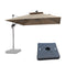 PURPLE LEAF Square Cantilever Umbrella with Base, Outdoor Umbrellas with Lights