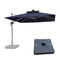 PURPLE LEAF Square Cantilever Umbrella with Base, Outdoor Umbrellas with Lights