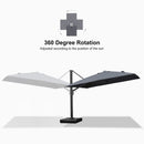 PURPLE LEAF Outdoor Sun Heavy Duty Cantilever Umbrella for Patio, Porch, Beach