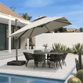 Clearance - PURPLE LEAF OPEN BOX UV50+ Fade Resistant Patio Cantilever Umbrella with Recycled Fabric