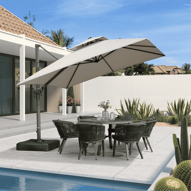 Clearance - PURPLE LEAF OPEN BOX UV50+ Fade Resistant Patio Cantilever Umbrella with Recycled Fabric