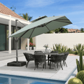 Clearance - PURPLE LEAF OPEN BOX UV50+ Fade Resistant Patio Cantilever Umbrella with Recycled Fabric