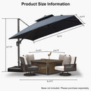 PURPLE LEAF UV50+ Fade Resistant Cantilever Umbrella, Patio Umbrellas with Base