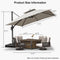 PURPLE LEAF UV50+ Fade Resistant Cantilever Umbrella, Patio Umbrellas with Base