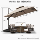 PURPLE LEAF UV50+ Fade Resistant Cantilever Umbrella, Patio Umbrellas with Base