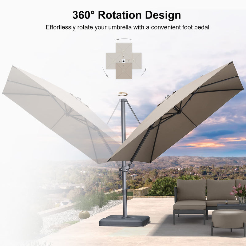 PURPLE LEAF UV Resistant Patio Umbrella Affordable Outdoor Umbrella with Base