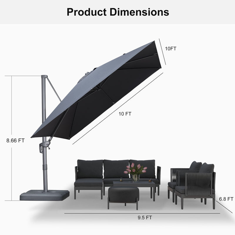 PURPLE LEAF UV Resistant Patio Umbrella Affordable Outdoor Umbrella with Base