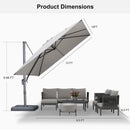 PURPLE LEAF UV Resistant Patio Umbrella Affordable Outdoor Umbrella with Base
