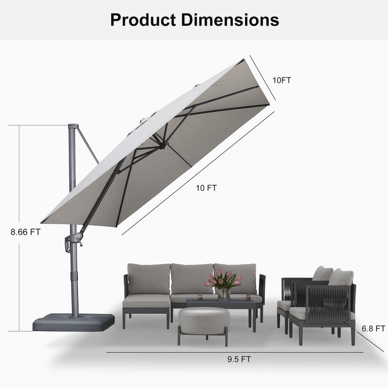 PURPLE LEAF UV Resistant Patio Umbrella Affordable Outdoor Umbrella with Base