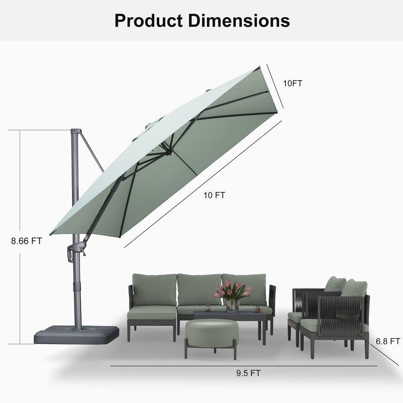 PURPLE LEAF UV Resistant Patio Umbrella Affordable Outdoor Umbrella with Base