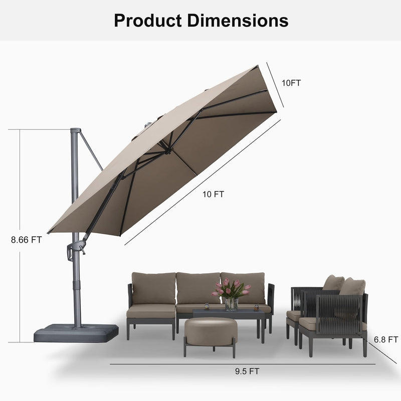 PURPLE LEAF UV Resistant Patio Umbrella Affordable Outdoor Umbrella with Base