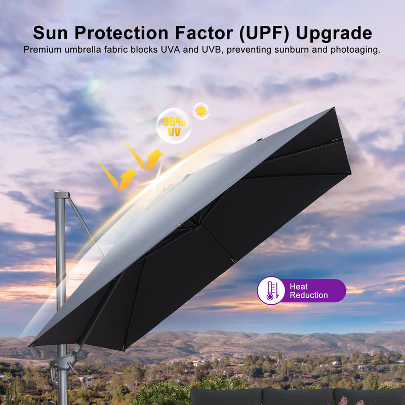 PURPLE LEAF UV Resistant Affordable Patio Outdoor Umbrella with Recycled Fabric