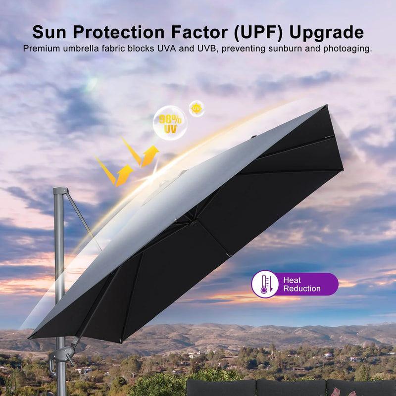 PURPLE LEAF UV Resistant Patio Umbrella Affordable Outdoor Umbrella with Base
