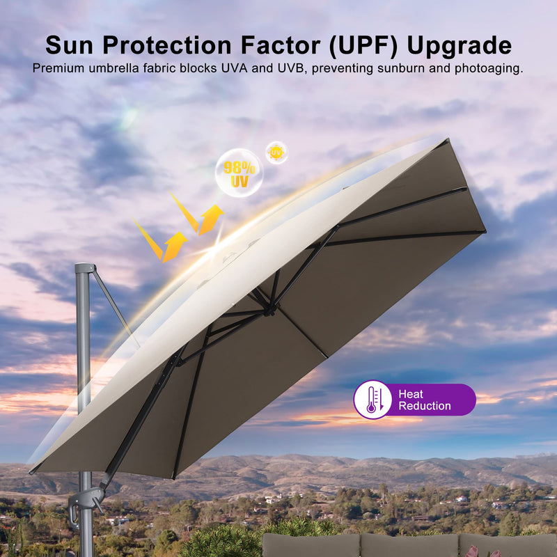 PURPLE LEAF UV Resistant Affordable Patio Outdoor Umbrella with Recycled Fabric