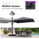 PURPLE LEAF Outdoor Sun Heavy Duty Cantilever Umbrella for Patio, Porch, Beach