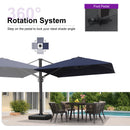 PURPLE LEAF Outdoor Sun Heavy Duty Cantilever Umbrella for Patio, Porch, Beach