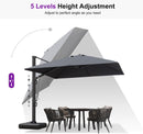 PURPLE LEAF Outdoor Sun Heavy Duty Cantilever Umbrella for Patio, Porch, Beach