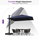 PURPLE LEAF Outdoor Sun Heavy Duty Cantilever Umbrella for Patio, Porch, Beach