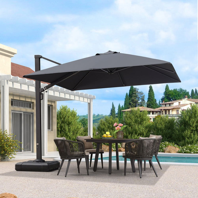 PURPLE LEAF Outdoor Sun Heavy Duty Cantilever Umbrella for Patio, Porch, Beach