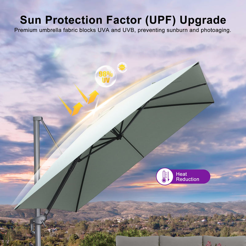 PURPLE LEAF UV Resistant Affordable Patio Outdoor Umbrella with Recycled Fabric