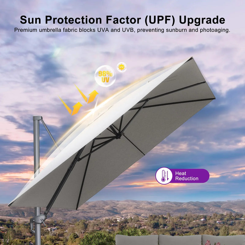 PURPLE LEAF UV Resistant Patio Umbrella Affordable Outdoor Umbrella with Base