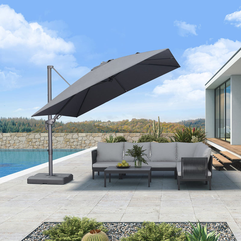 PURPLE LEAF UV Resistant Left-right Tilting Patio Umbrella Swivel Outdoor Umbrella