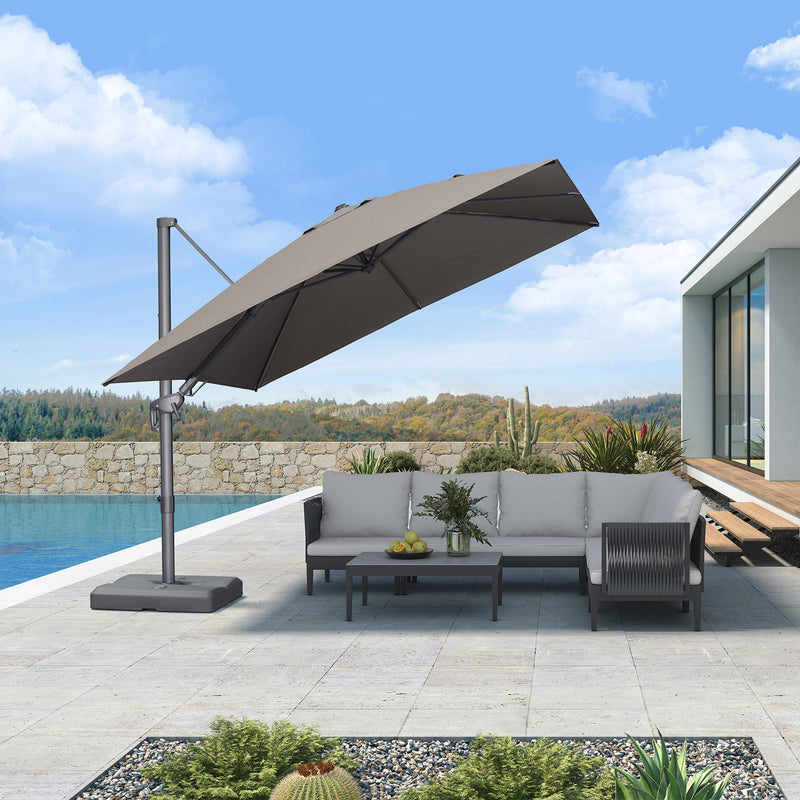 PURPLE LEAF UV Resistant Left-right Tilting Patio Umbrella Swivel Outdoor Umbrella