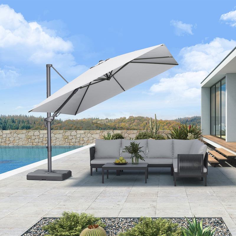 PURPLE LEAF UV Resistant Left-right Tilting Patio Umbrella Swivel Outdoor Umbrella