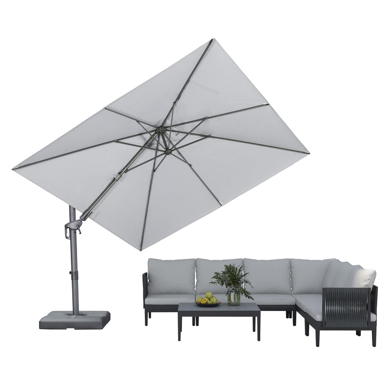 PURPLE LEAF UV Resistant Left-right Tilting Patio Umbrella Swivel Outdoor Umbrella