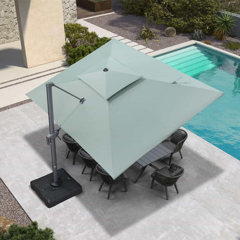 PURPLE LEAF Double Top Cantilever Patio Umbrella UV50+ Fade Resistant Outdoor Umbrellas