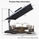 PURPLE LEAF Double Top Cantilever Patio Umbrella UV50+ Fade Resistant Outdoor Umbrellas