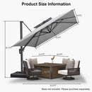 PURPLE LEAF Double Top Cantilever Patio Umbrella UV50+ Fade Resistant Outdoor Umbrellas