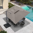PURPLE LEAF Double Top Cantilever Patio Umbrella UV50+ Fade Resistant Outdoor Umbrellas