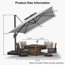 PURPLE LEAF UV50+ Fade Resistant Cantilever Umbrella, Patio Umbrellas with Base