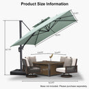 PURPLE LEAF UV50+ Fade Resistant Cantilever Umbrella, Patio Umbrellas with Base