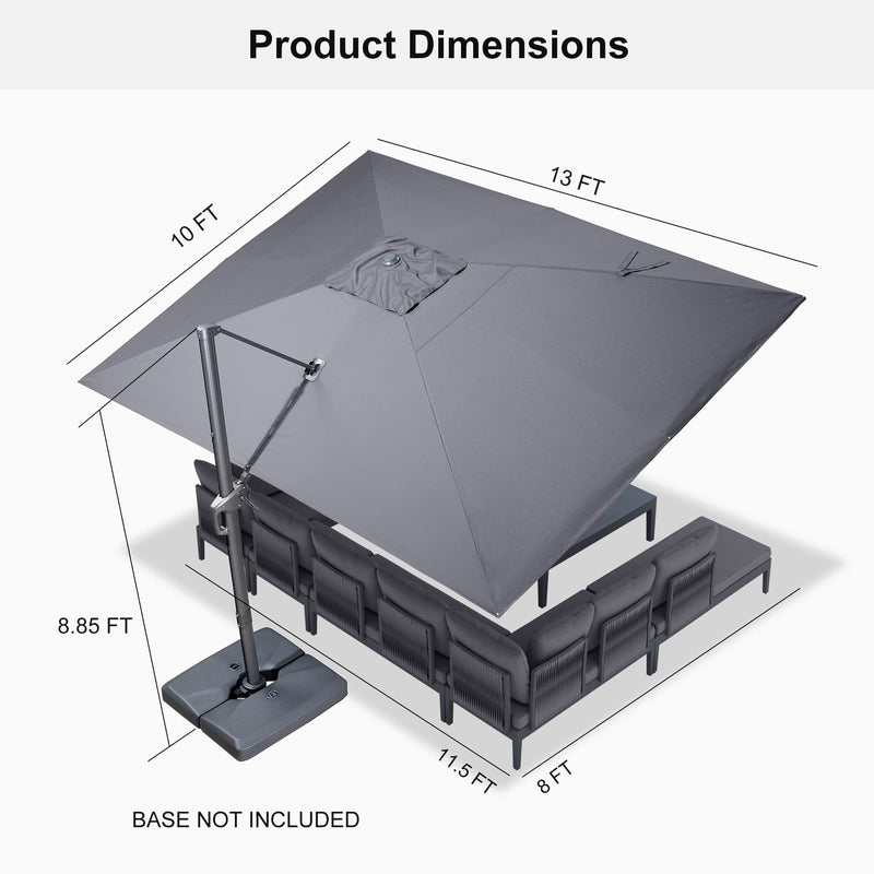PURPLE LEAF UV Resistant Patio Umbrella Affordable Outdoor Umbrella with Base