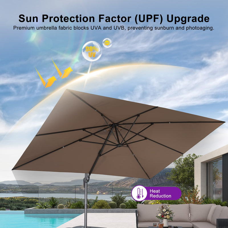 PURPLE LEAF UV Resistant Affordable Patio Outdoor Umbrella with Recycled Fabric
